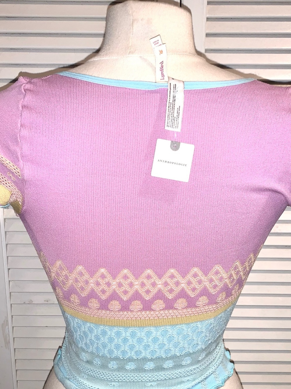 LyreBird Textured Seamless Crop Top NWT Anthropologie Small - Picture 5 of 9